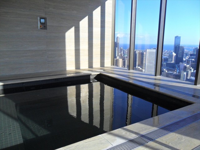 Level 55 exclusive use spa centre (spa, two saunas) with the best views in Melbourne